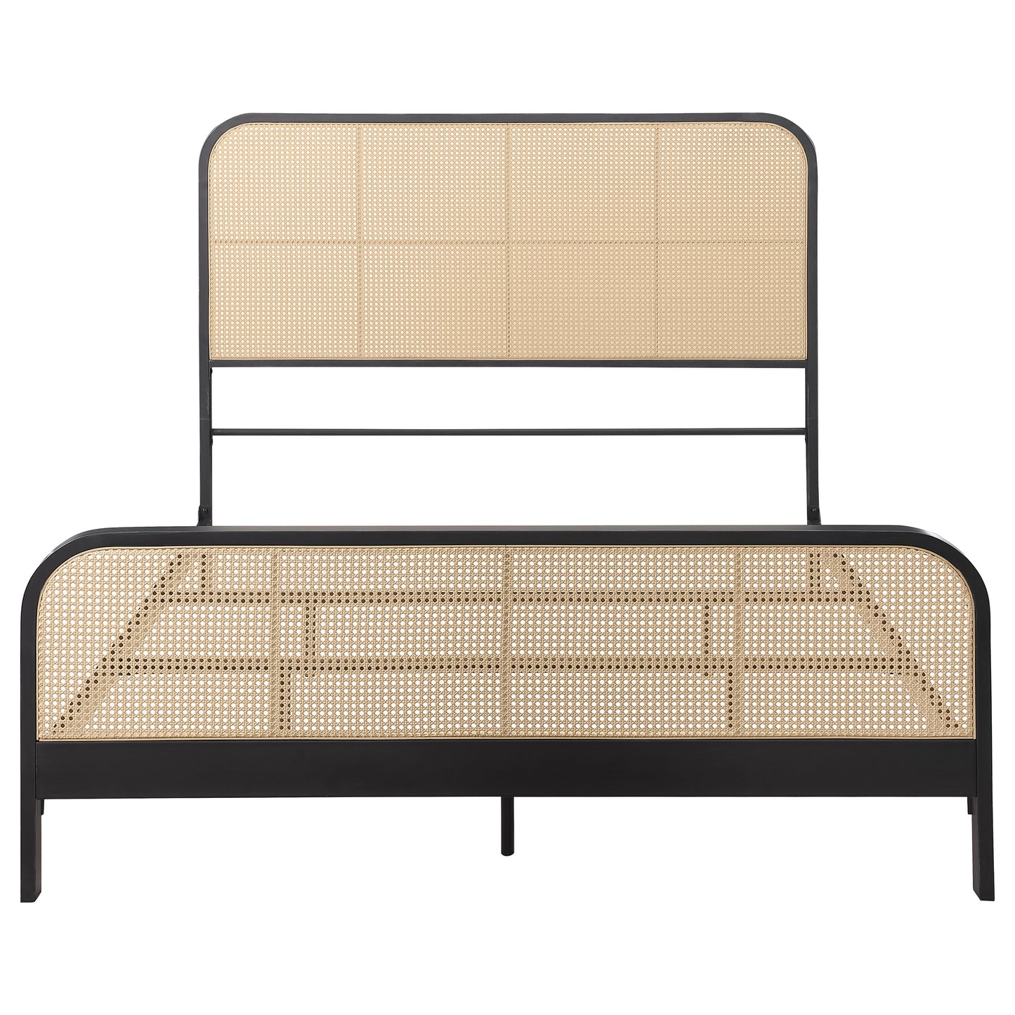 Lanewood Open Cane Webbing Metal Eastern King Bed Black