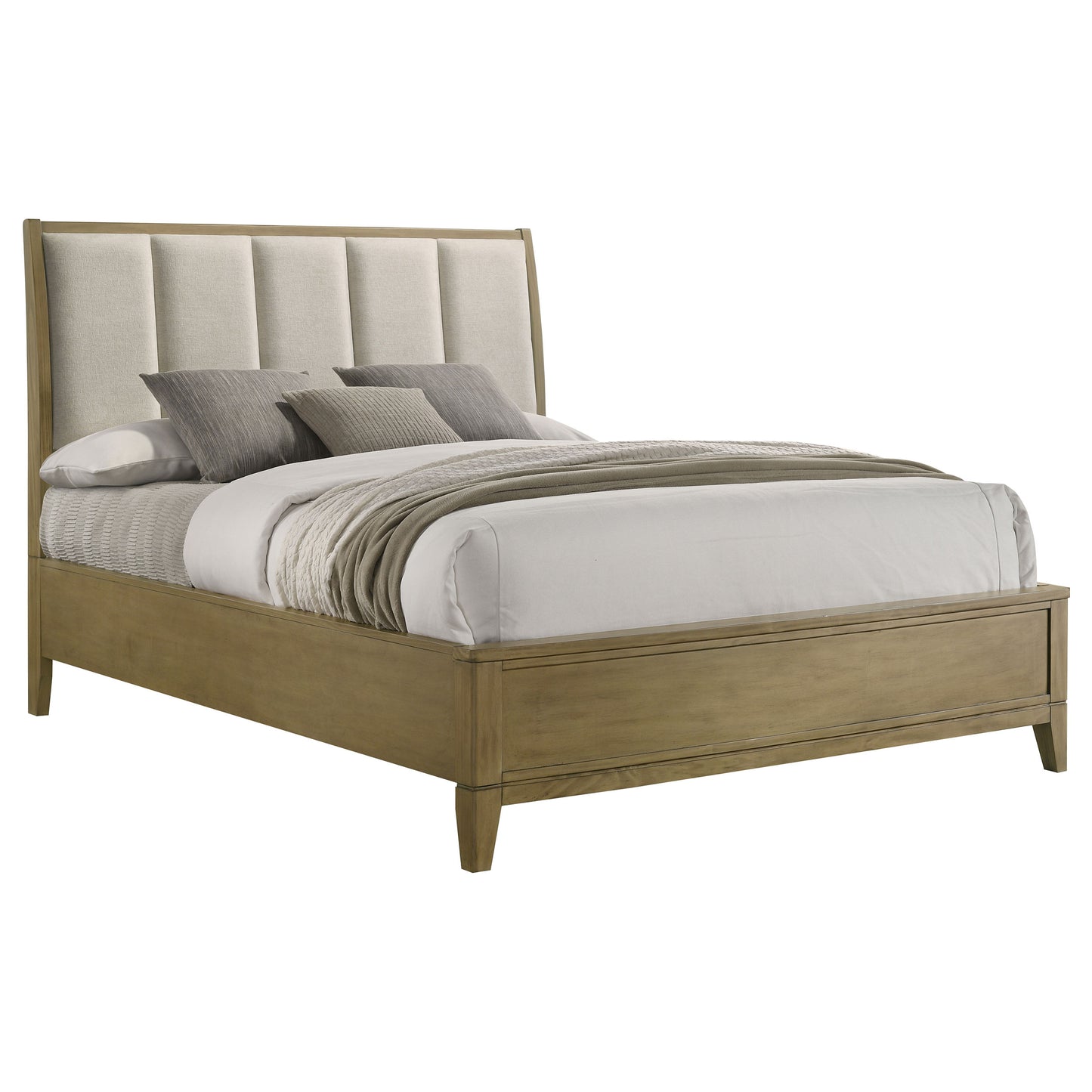 Granada Upholstered Eastern King Panel Bed Natural Pine