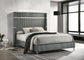 Lucia 61-inch Upholstered Queen Wingback Bed Grey