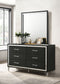 Lucia 6-drawer Dresser and Mirror Black