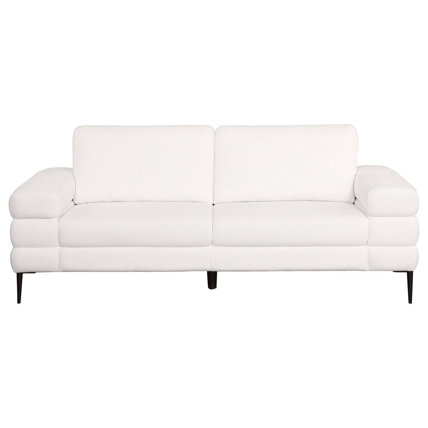 Jessel Chenille Upholstered Track Arm Sofa Ivory