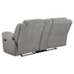 Gilson 2-piece Chenille Upholstered Reclining Sofa Set Grey