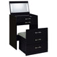 Danbury 3-drawer Makeup Vanity & Stool Set Black High Gloss