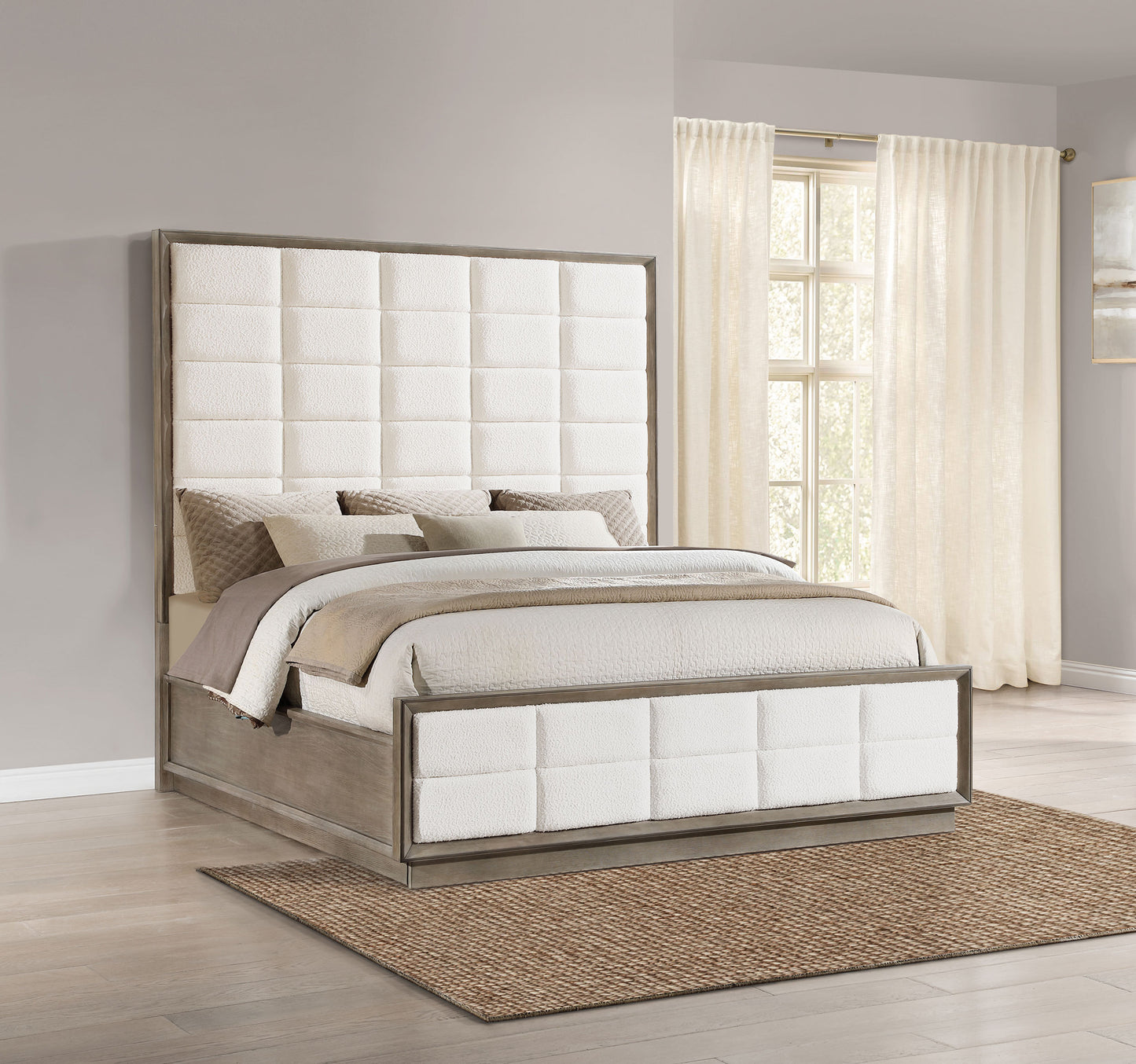 Durango 80-inch Queen Panel Bed Taupe Oak