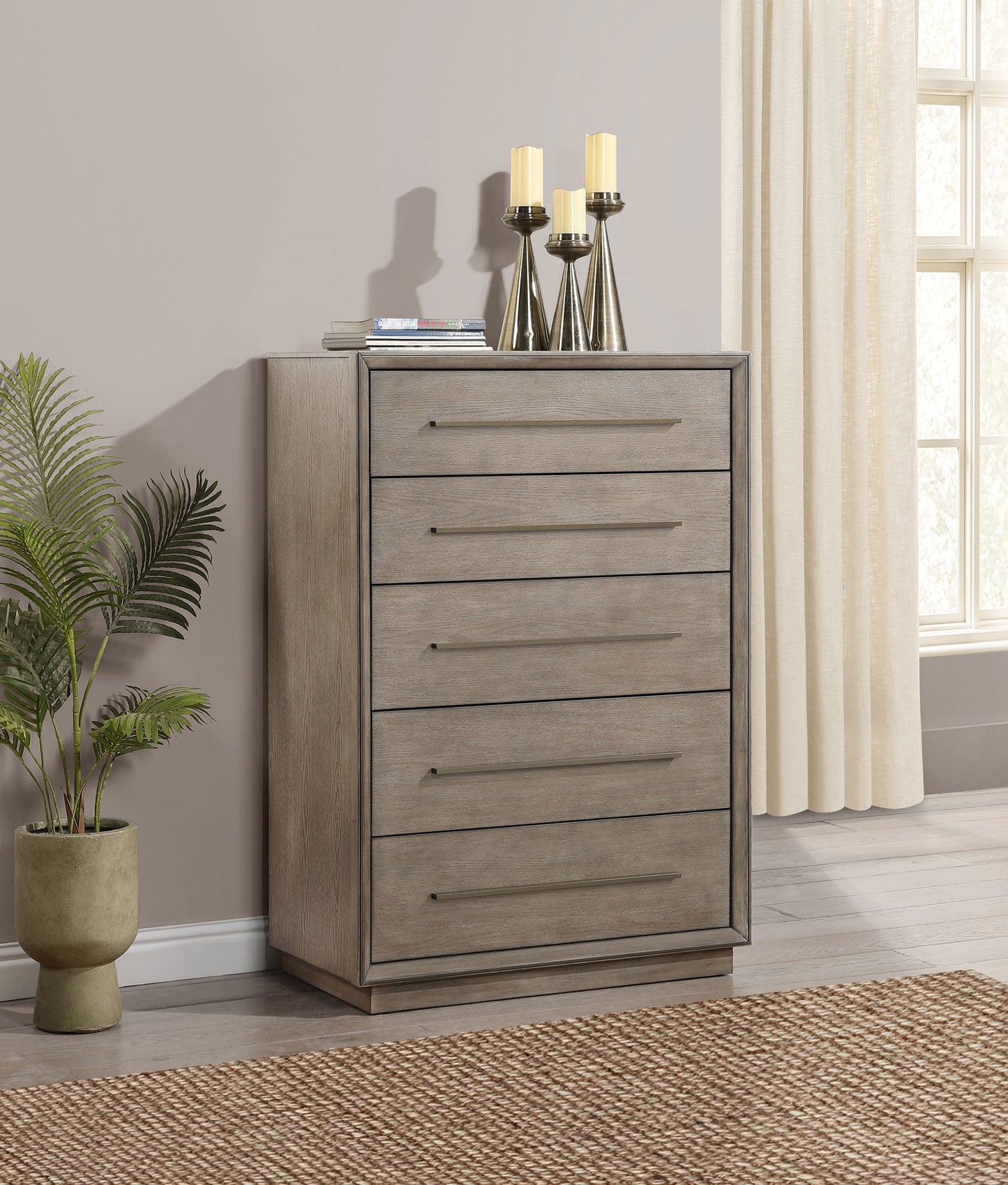 Durango 5-drawer Bedroom Chest Taupe Oak