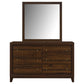 Welsley 6-drawer Dresser and Mirror Walnut