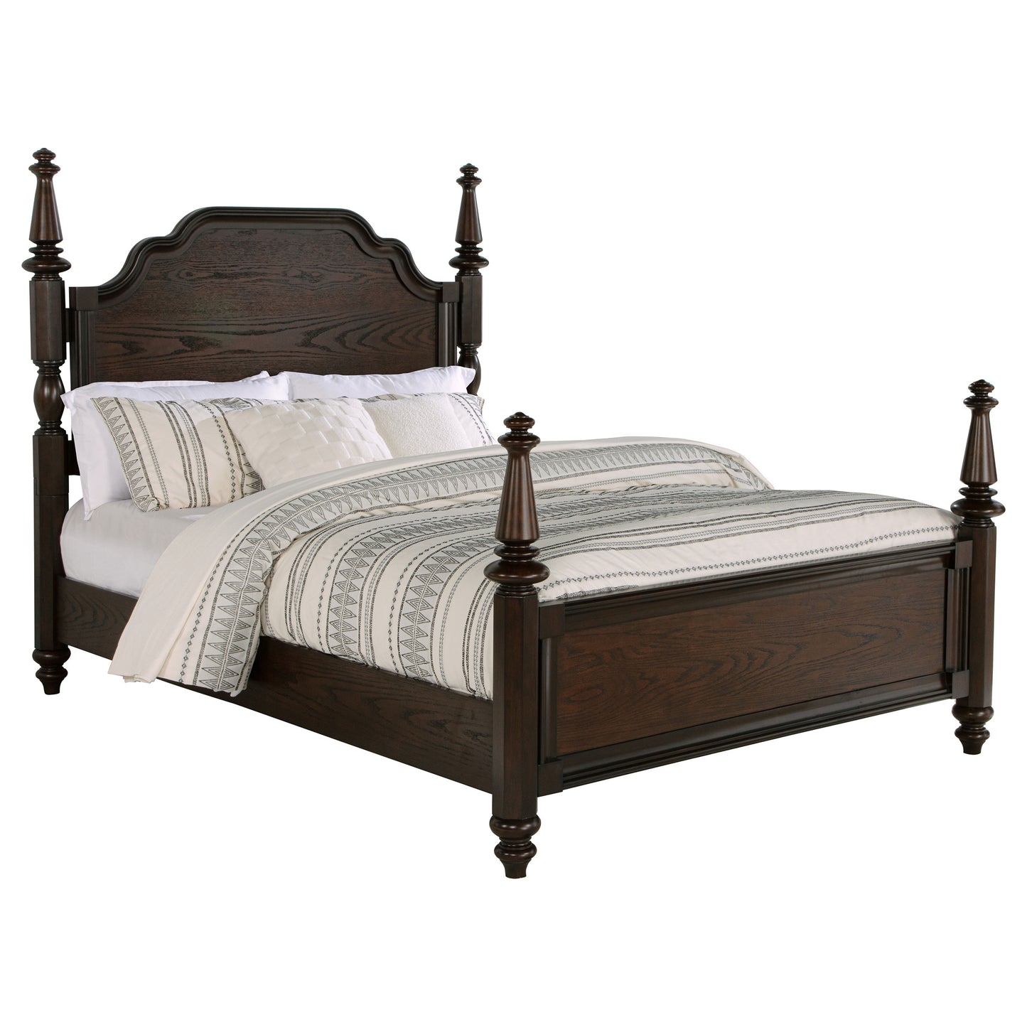 Andover 63-inch Four Poster California King Bed Dark Oak