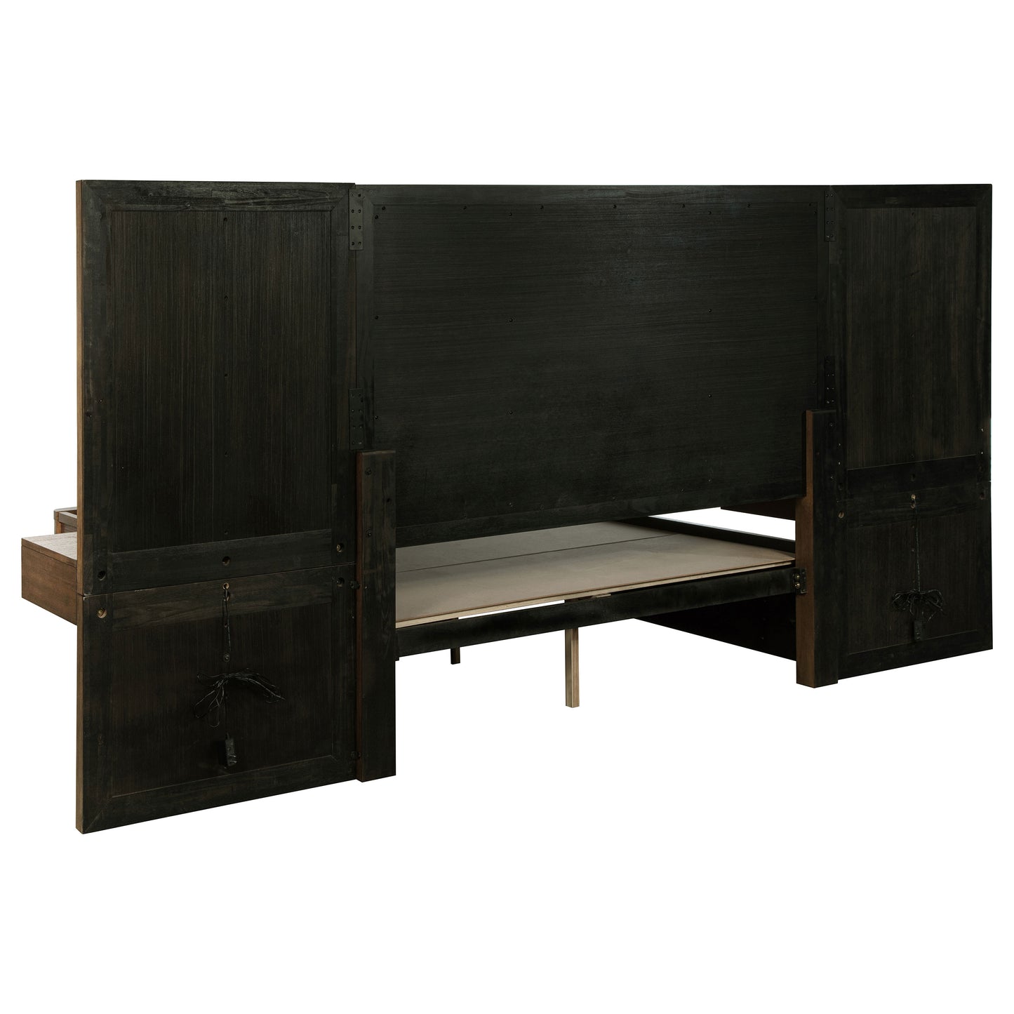 Terrace California King Wall Panel Storage Bed Ash Brown