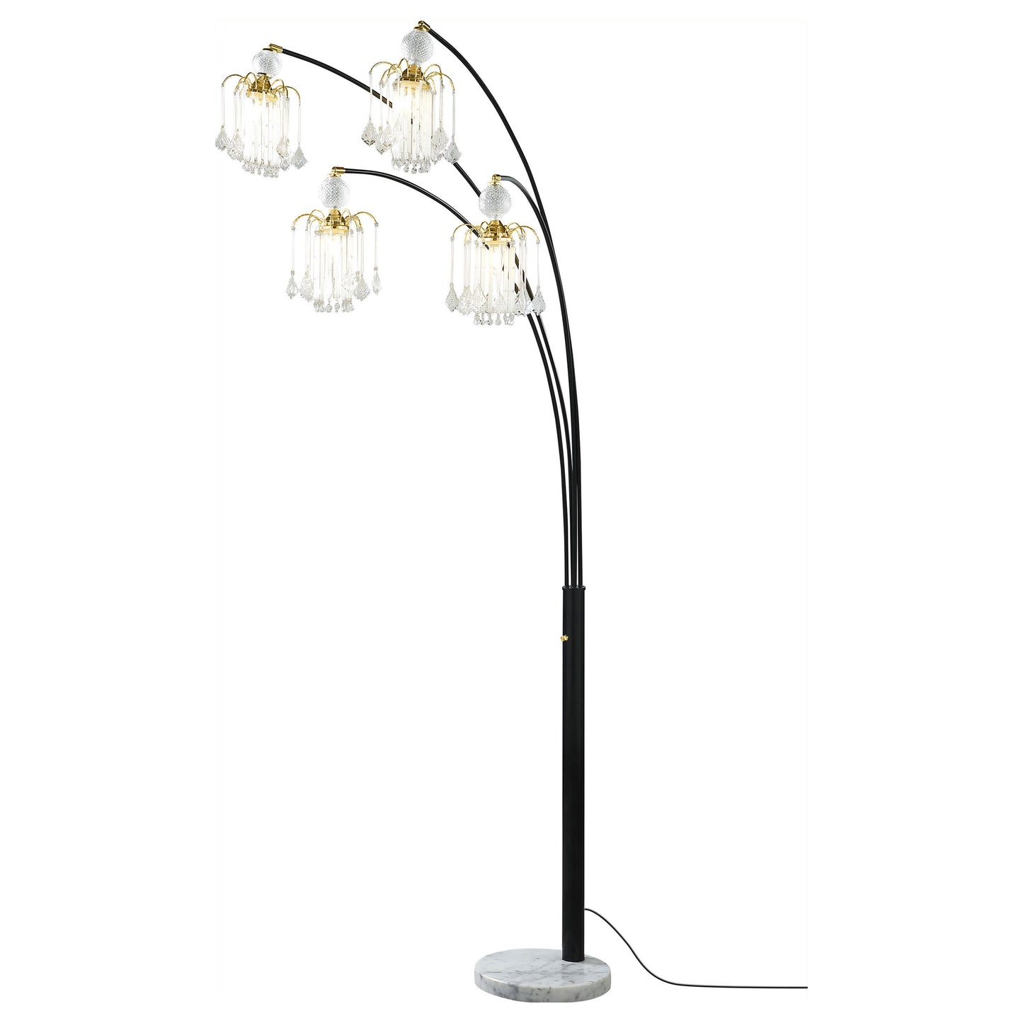 Maisel 91-inch Hanging Crystal Arc Tree Floor Lamp Black