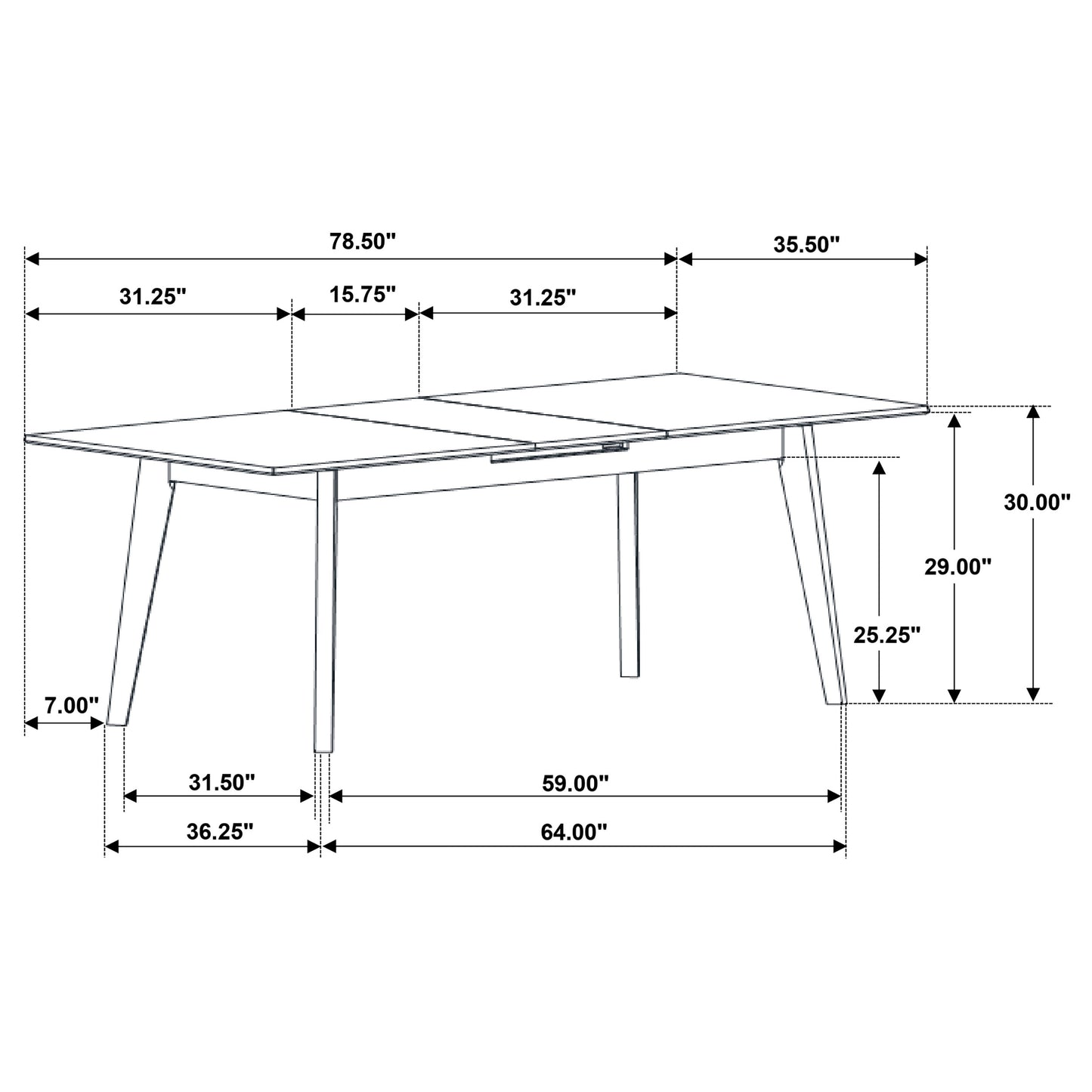 Crestmont 7-piece Extension Leaf Dining Table Set Black