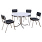 Retro 5-piece Round Dining Table Set White and Black