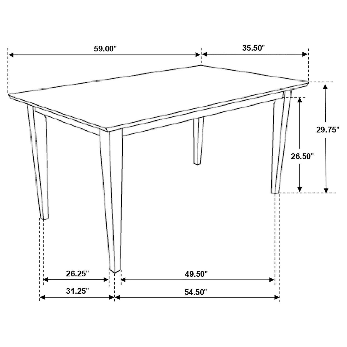 Gabriel 5-piece Rectangular 59-inch Dining Set Cappuccino