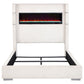 Tisdall 67-inch Upholstered Eastern King Fireplace Bed Black