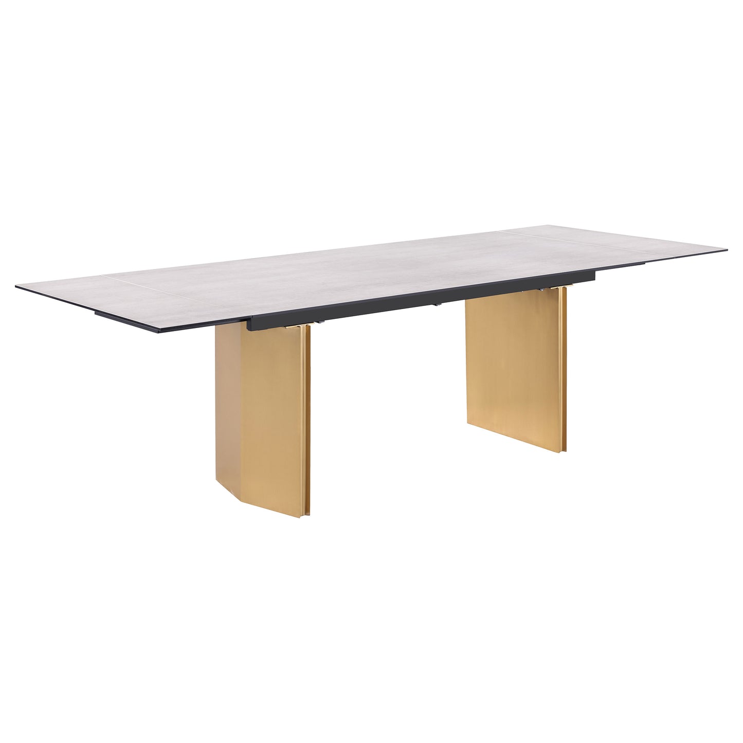 Vesa 97-inch Glass Top Extension Dining Table Beige