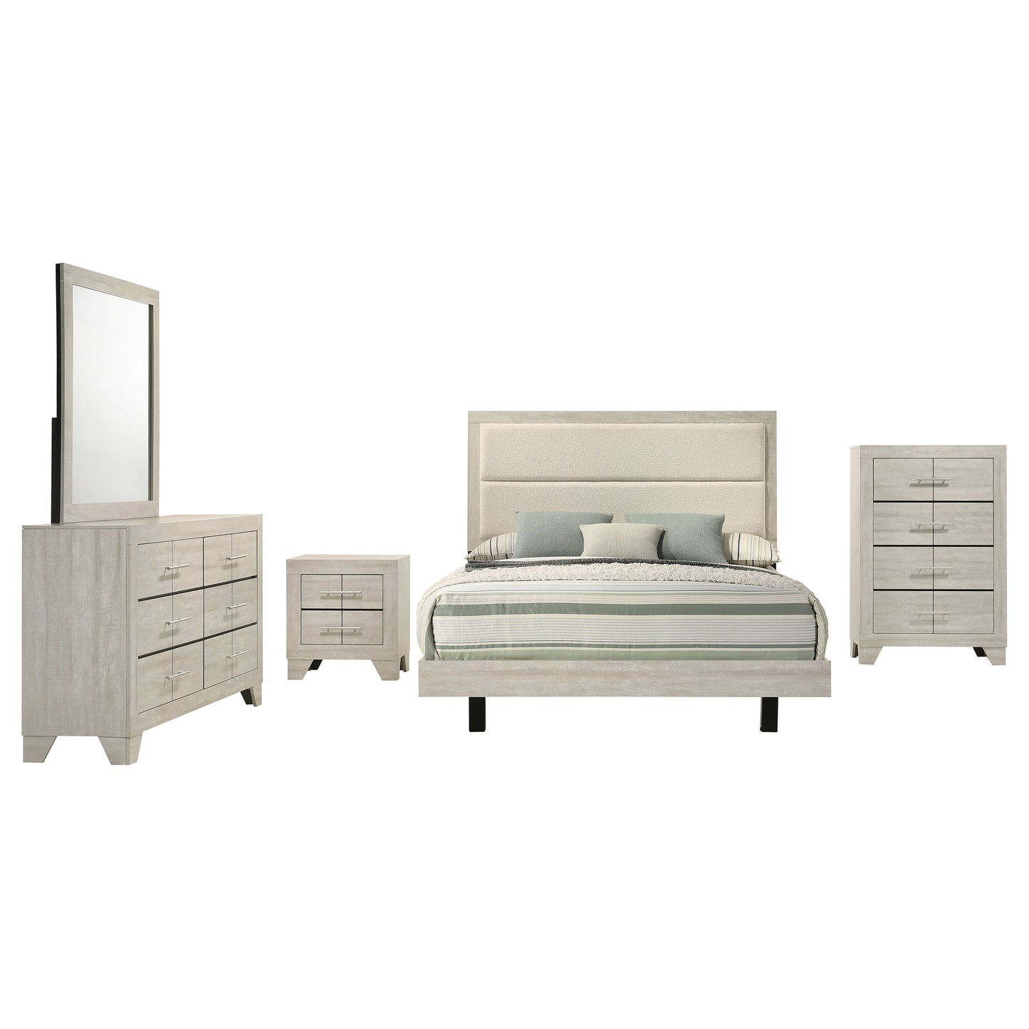 Trenton 5-piece Full Bedroom Set Rustic Cream