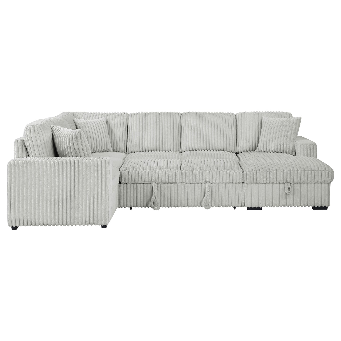 Devonshire Sleeper Sectional Sofa Storage Chaise Grey