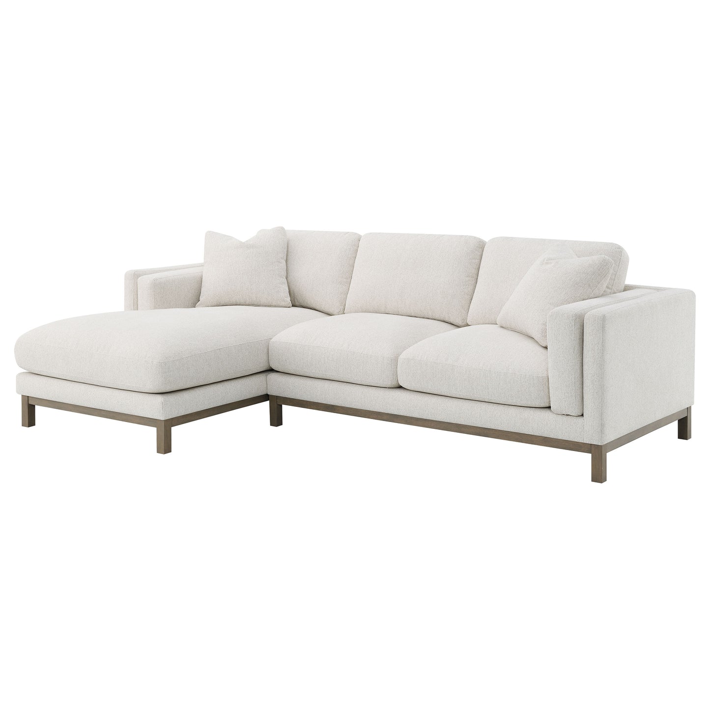 Geneva Boucle Upholstered Sectional Chaise Sofa Sand