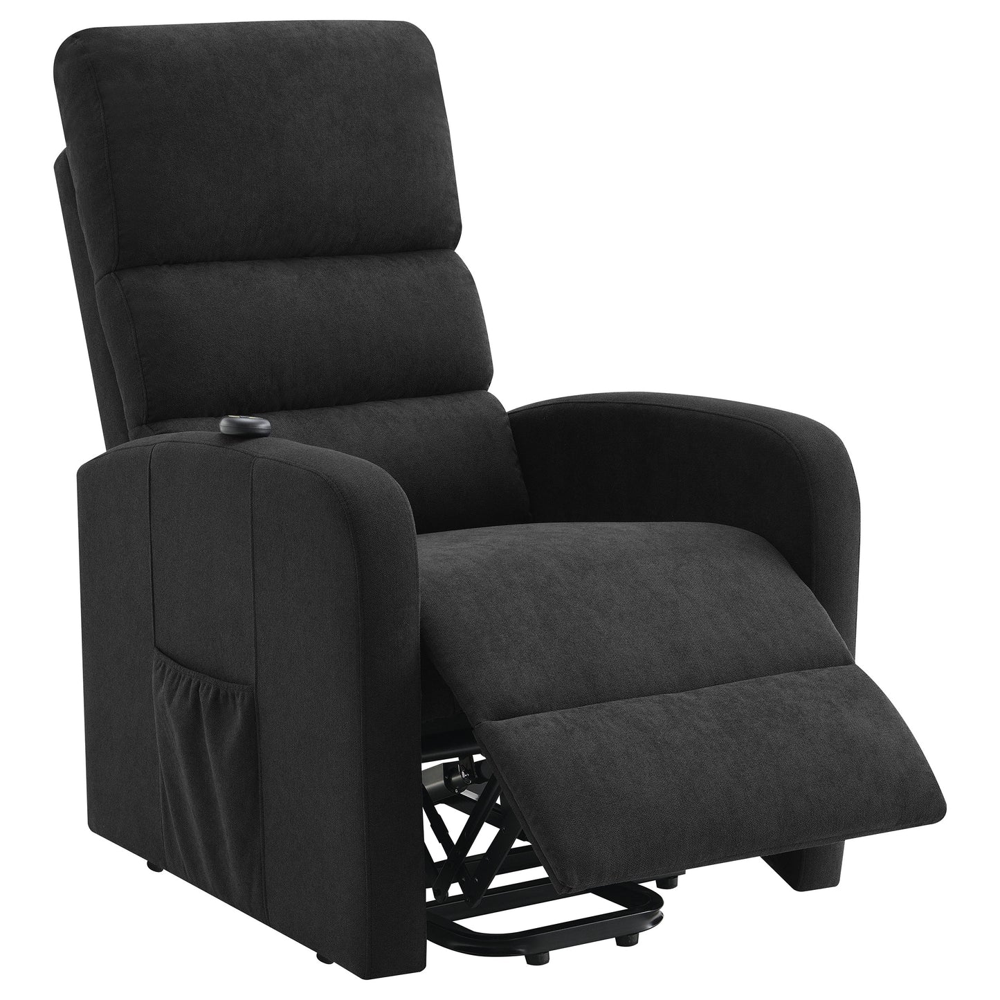 Amsdell Upholstered Power Lift Recliner with Remote Black