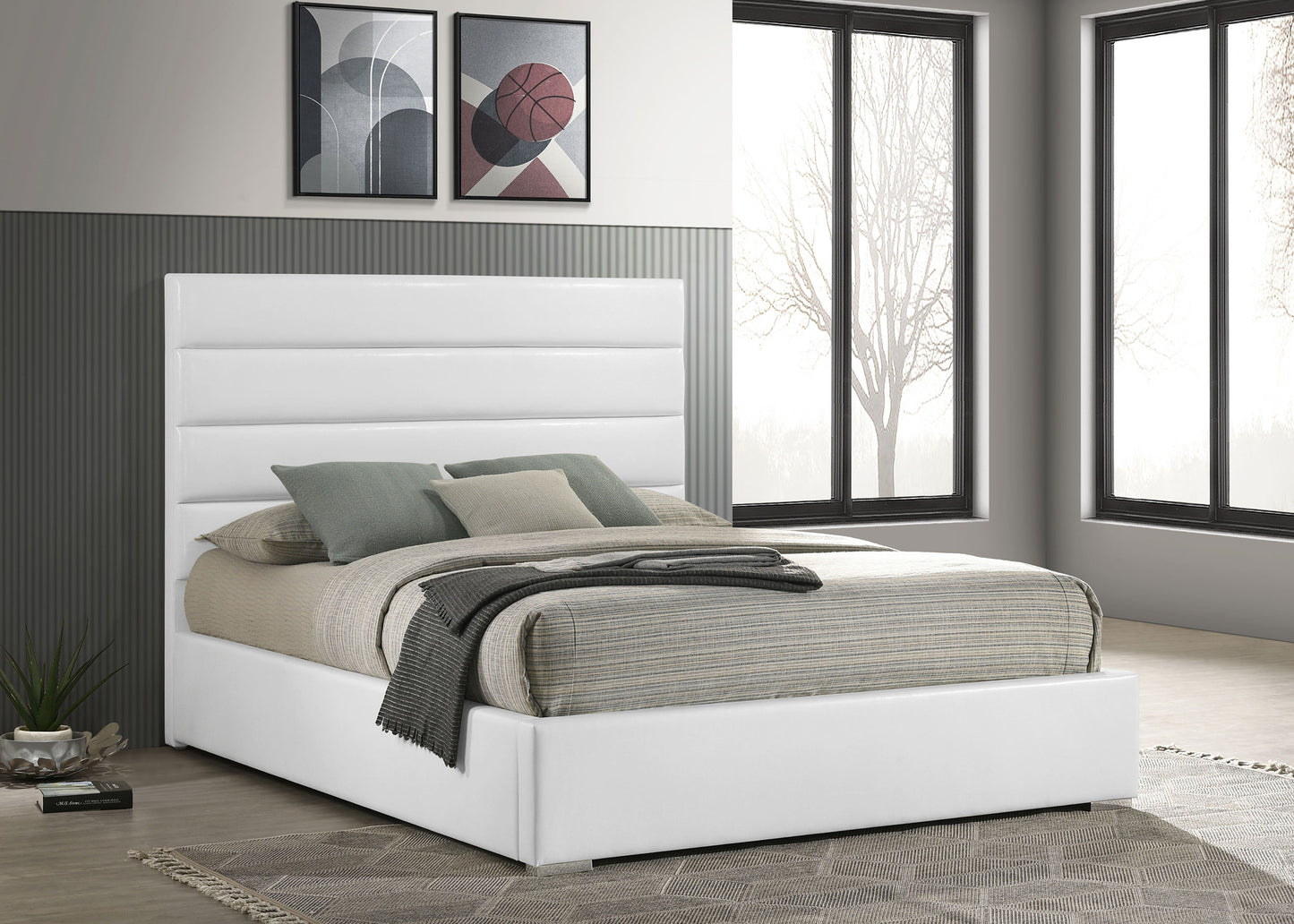 Felicity 53-inch Upholstered Queen Platform Bed White