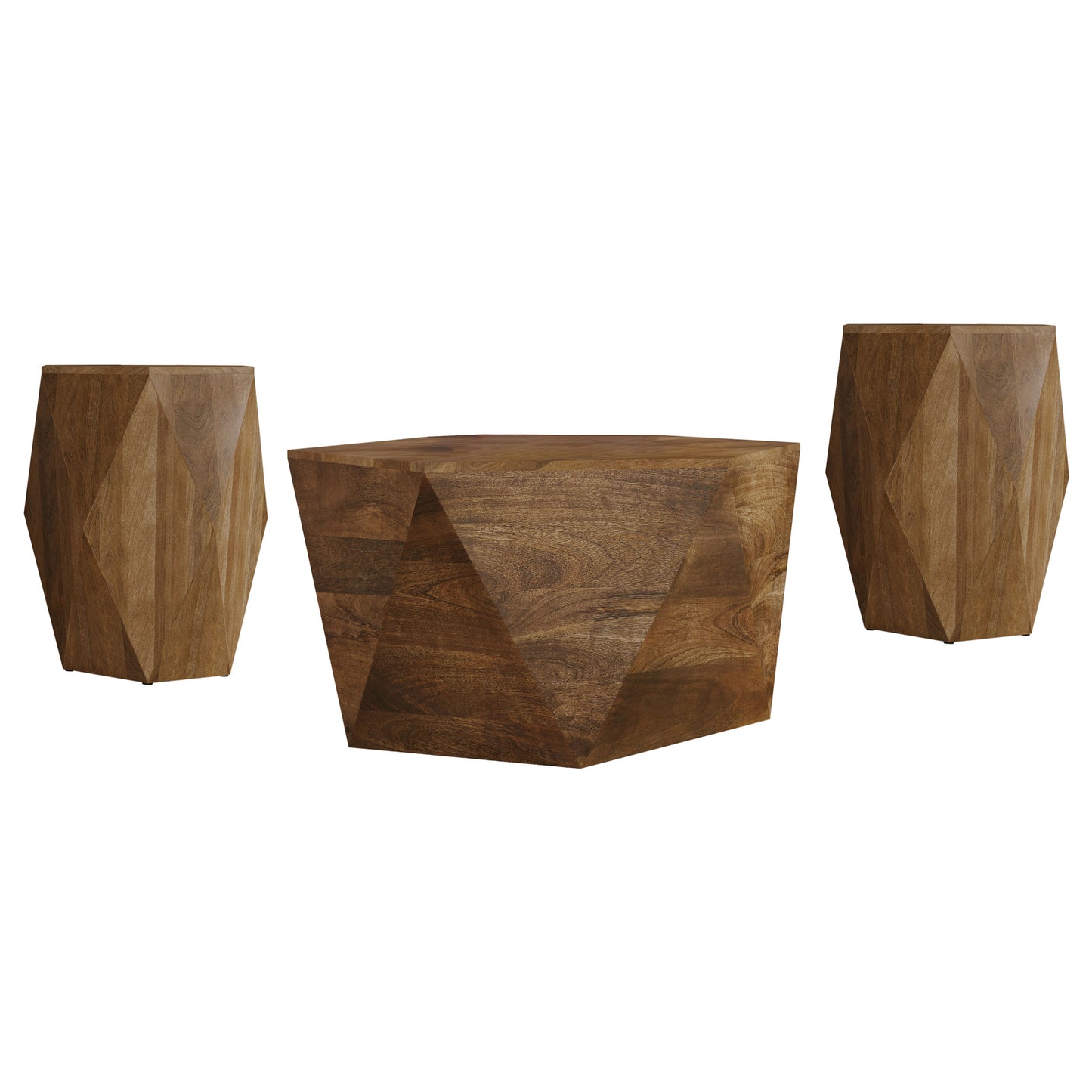 Zalika 3-piece Solid Wood Coffee and End Table Set Natural