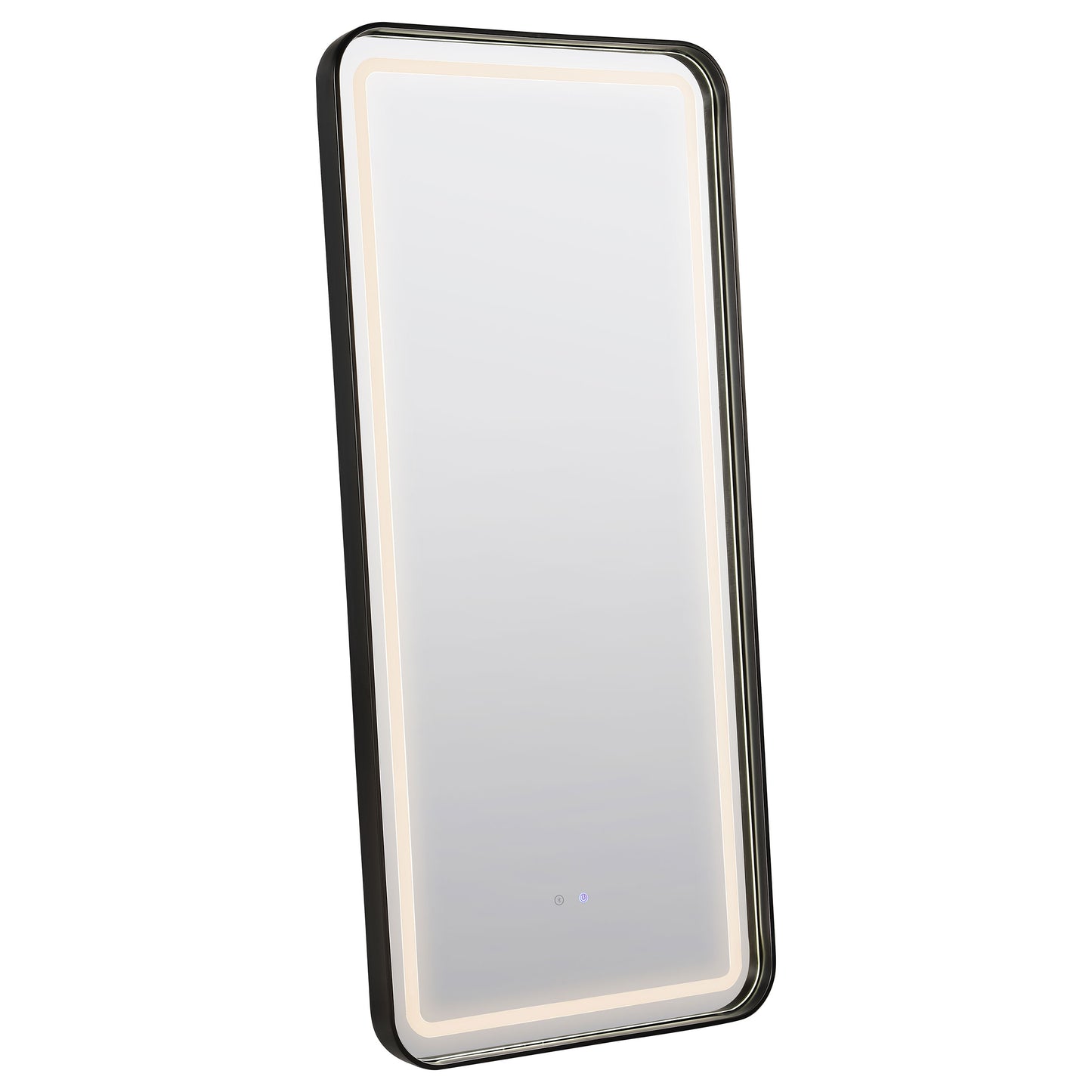 Glendora LED Standing Mirror with Bluetooth Speaker Black