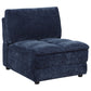 Atlantic Corduroy Upholstered Armless Chair Blue