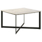 Tobin 2-piece Marble Top Coffee and End Table Set White