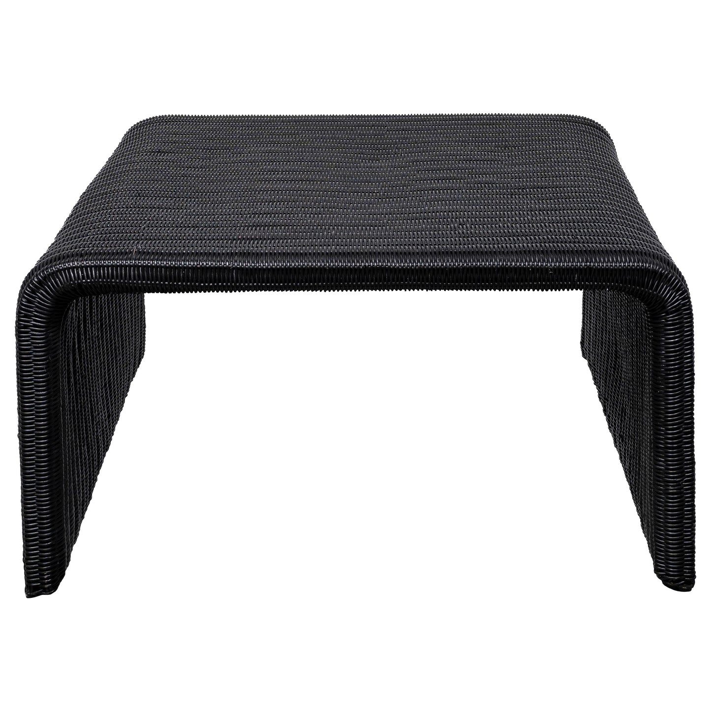 Cahya 2-piece Rattan Coffee and End Table Set Black