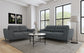 Nolan Upholstered Sloped Track Arm Loveseat Charcoal