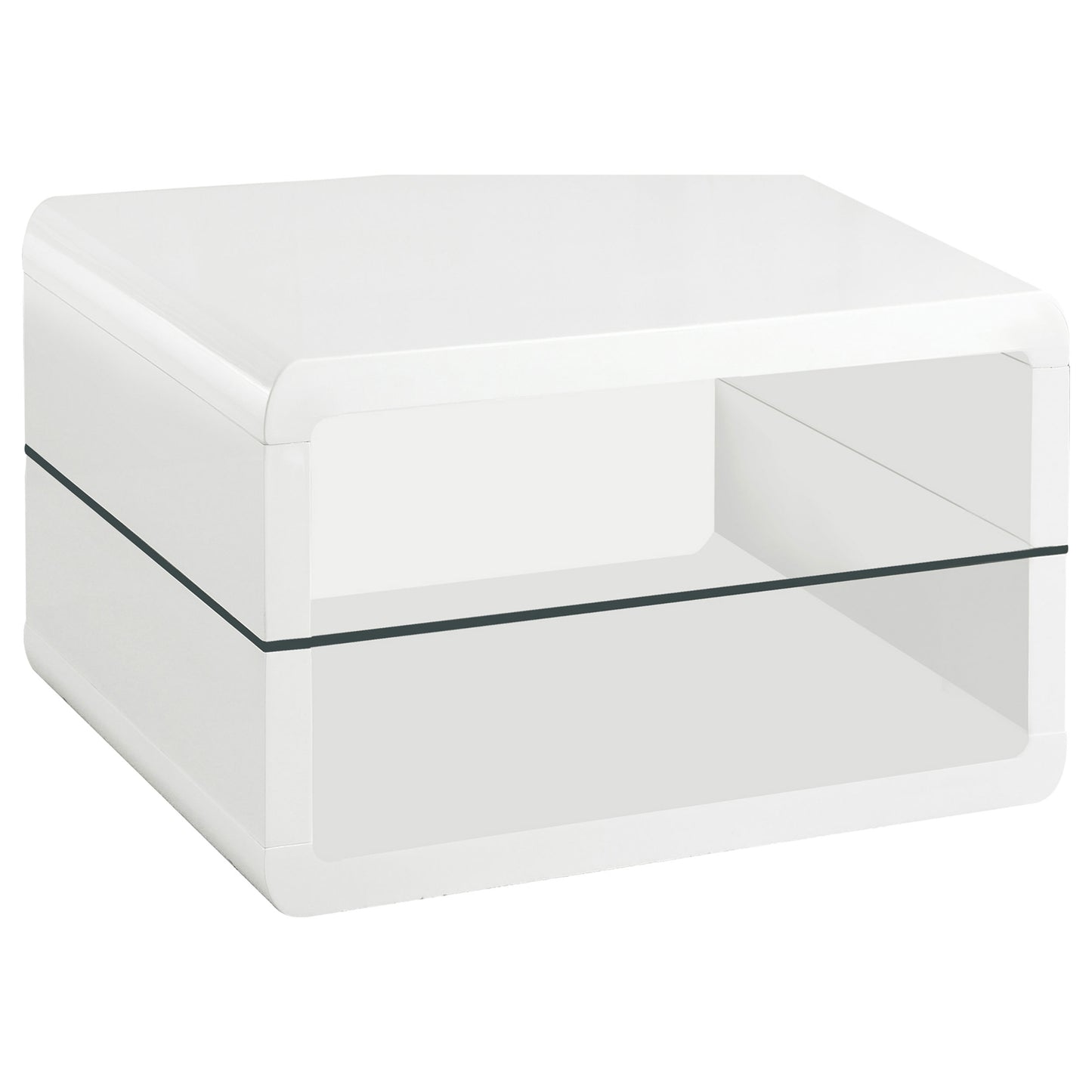 Elana 2-piece Coffee and End Table Set White High Gloss