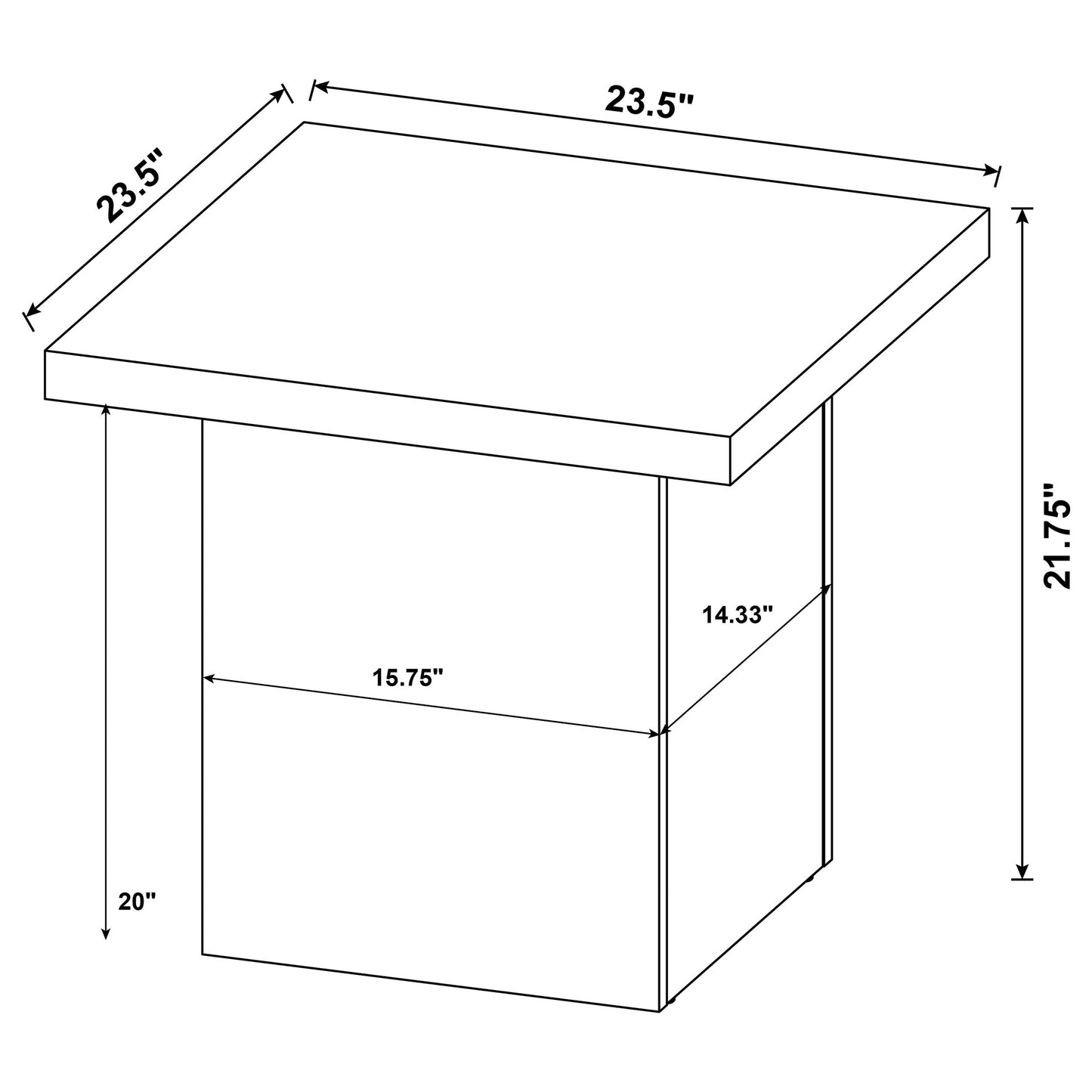 Max 2-piece Rectangular Coffee and End Table Set Black