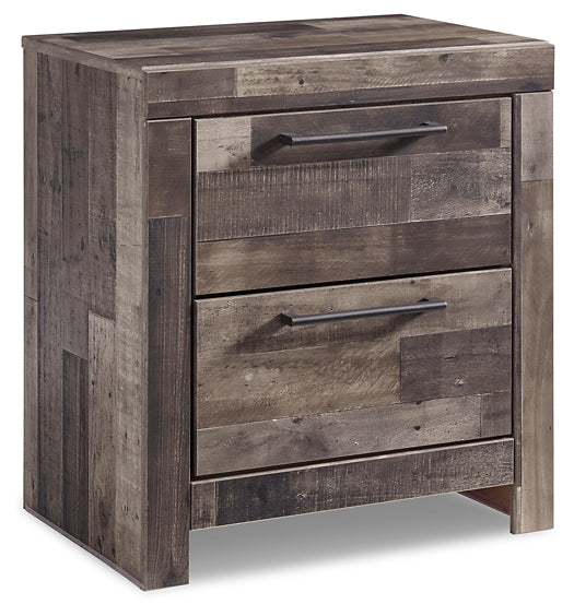 Derekson Full Panel Bed with 2 Storage Drawers with Mirrored Dresser, Chest and 2 Nightstands