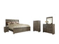 Juararo King Panel Bed with Mirrored Dresser, Chest and Nightstand