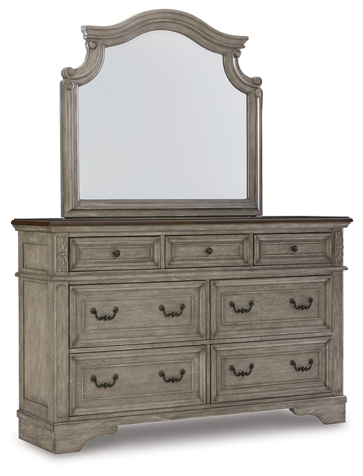 Lodenbay California King Panel Bed with Mirrored Dresser, Chest and 2 Nightstands