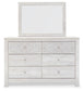 Paxberry Queen Panel Bed with Mirrored Dresser, Chest and 2 Nightstands