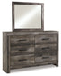 Wynnlow King Panel Bed with Mirrored Dresser, Chest and 2 Nightstands