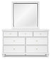 Fortman Queen Panel Bed with Mirrored Dresser, Chest and 2 Nightstands