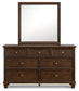 Danabrin King Panel Bed with Mirrored Dresser