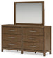 Cabalynn Queen Panel Bed with Storage with Mirrored Dresser and Nightstand