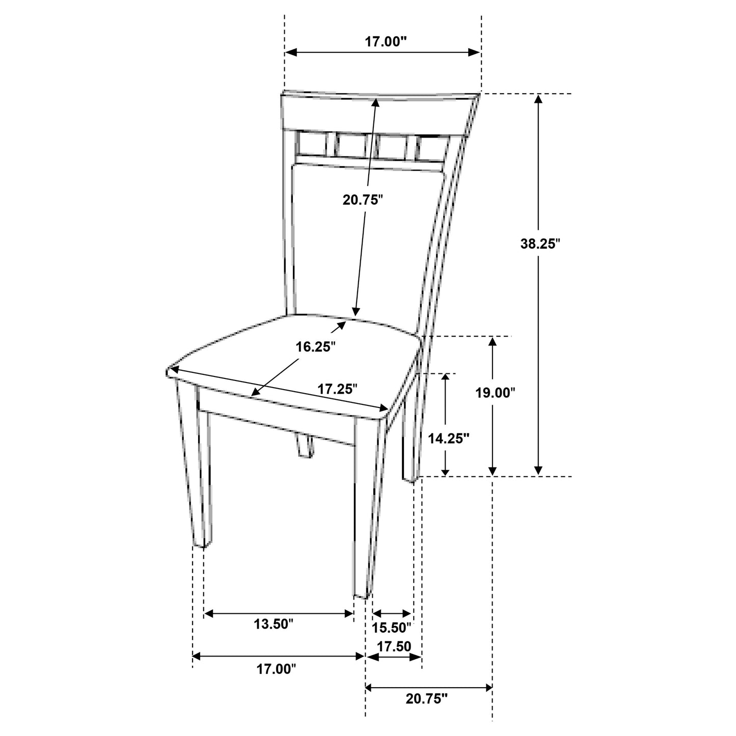 Gabriel Closed Back Dining Side Chair Cappuccino (Set of 2)