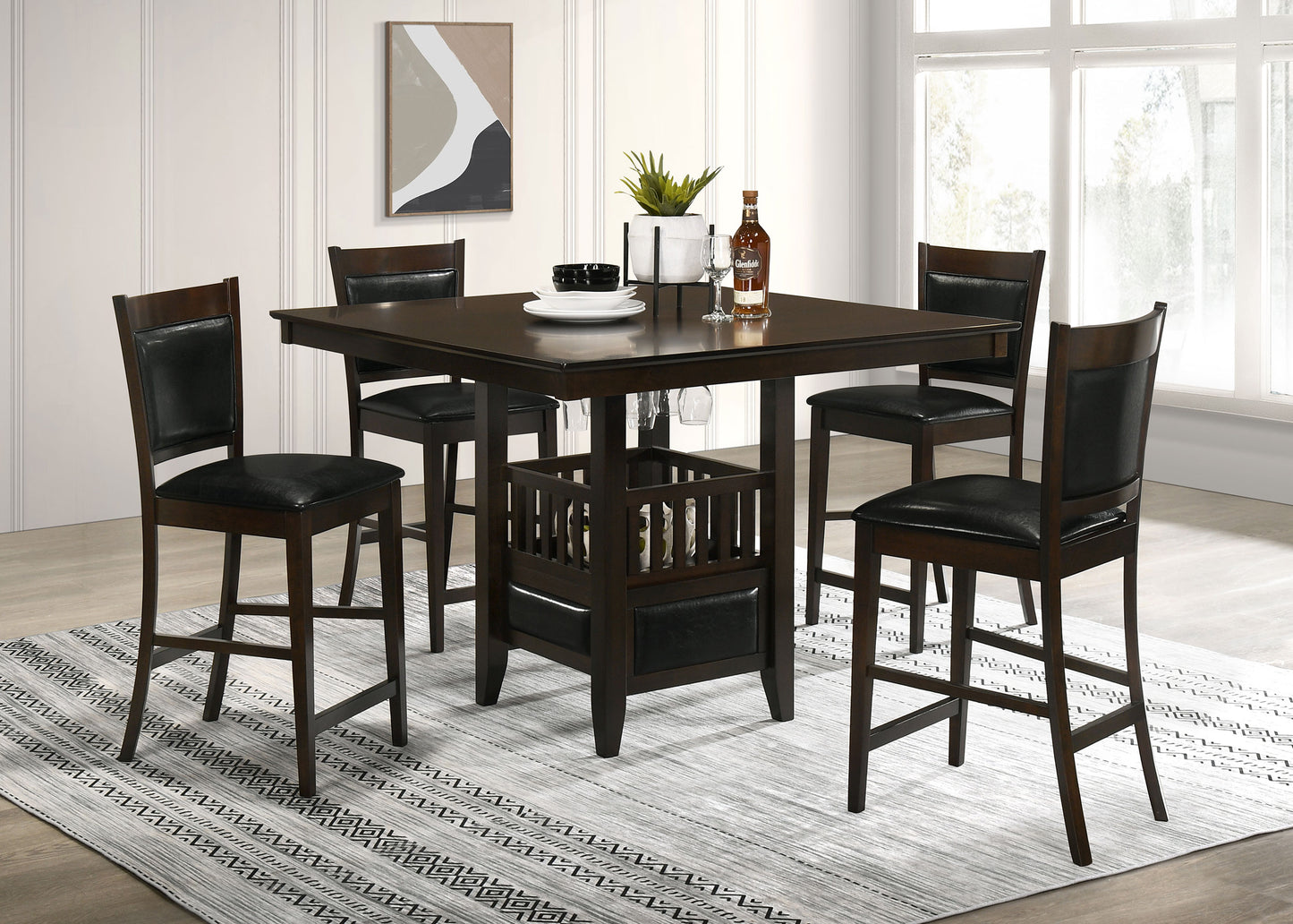 Jaden Square 47-inch Counter Height Dining Table Espresso