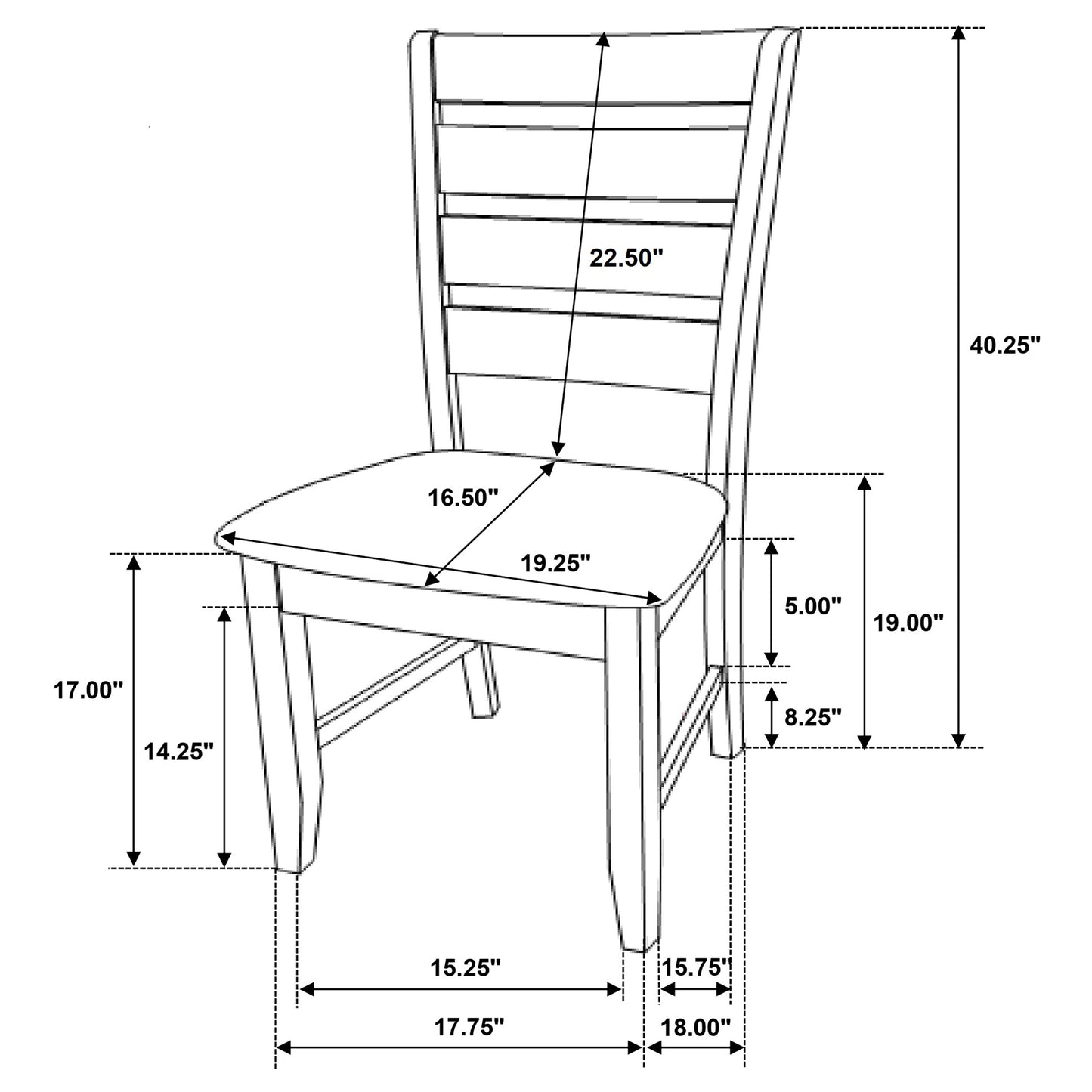 Dalila Wood Dining Side Chair Cappuccino (Set of 2)