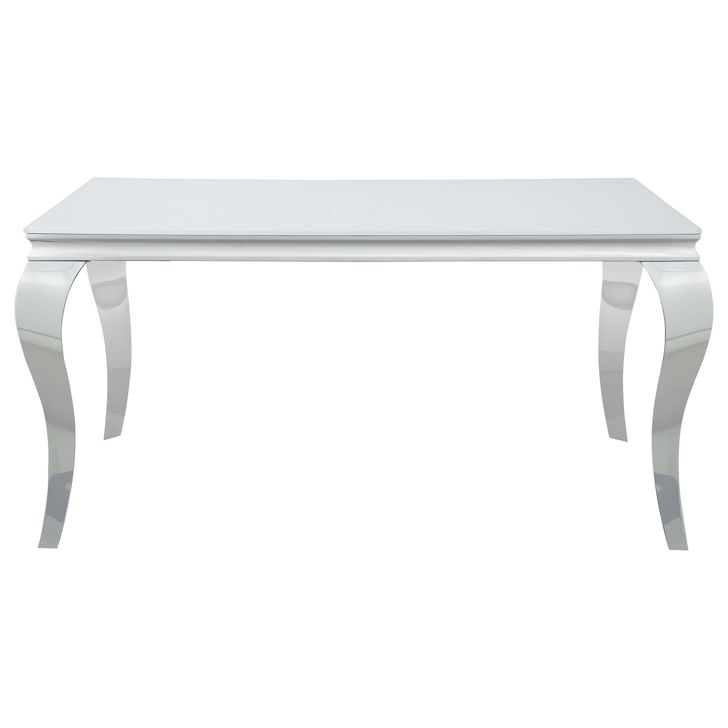 Carone Rectangular 61-inch Glass Top Dining Table White