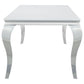 Carone Rectangular 61-inch Glass Top Dining Table White