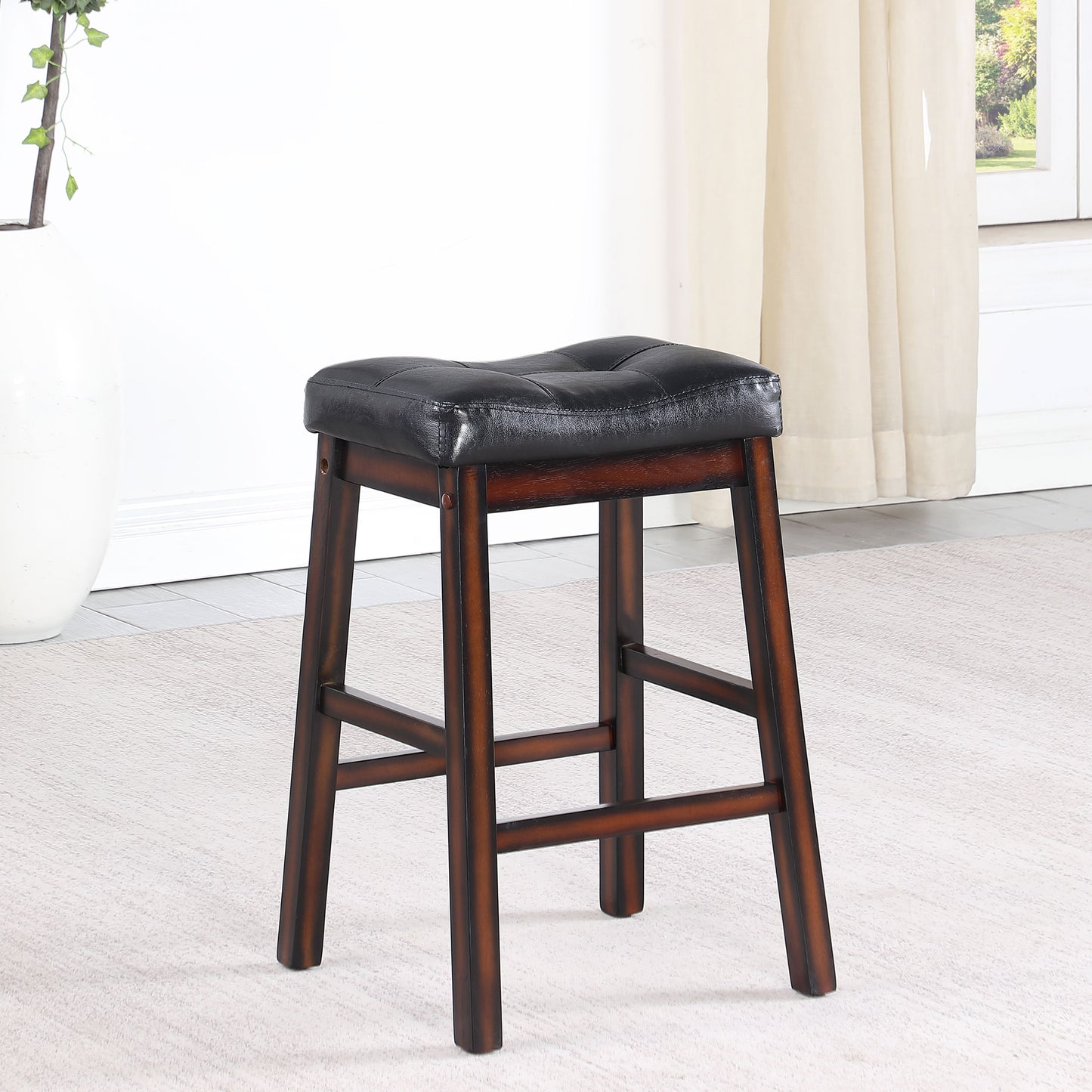 Donald Upholstered Counter Stool Cappuccino (Set of 2)