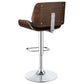 Folsom Upholstered Adjustable Bar Stool Black and Chrome