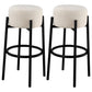 Leonard Upholstered Backless Bar Stool White (Set of 2)