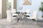 Alaia Round 51-inch Clear Glass Top Dining Table Chrome