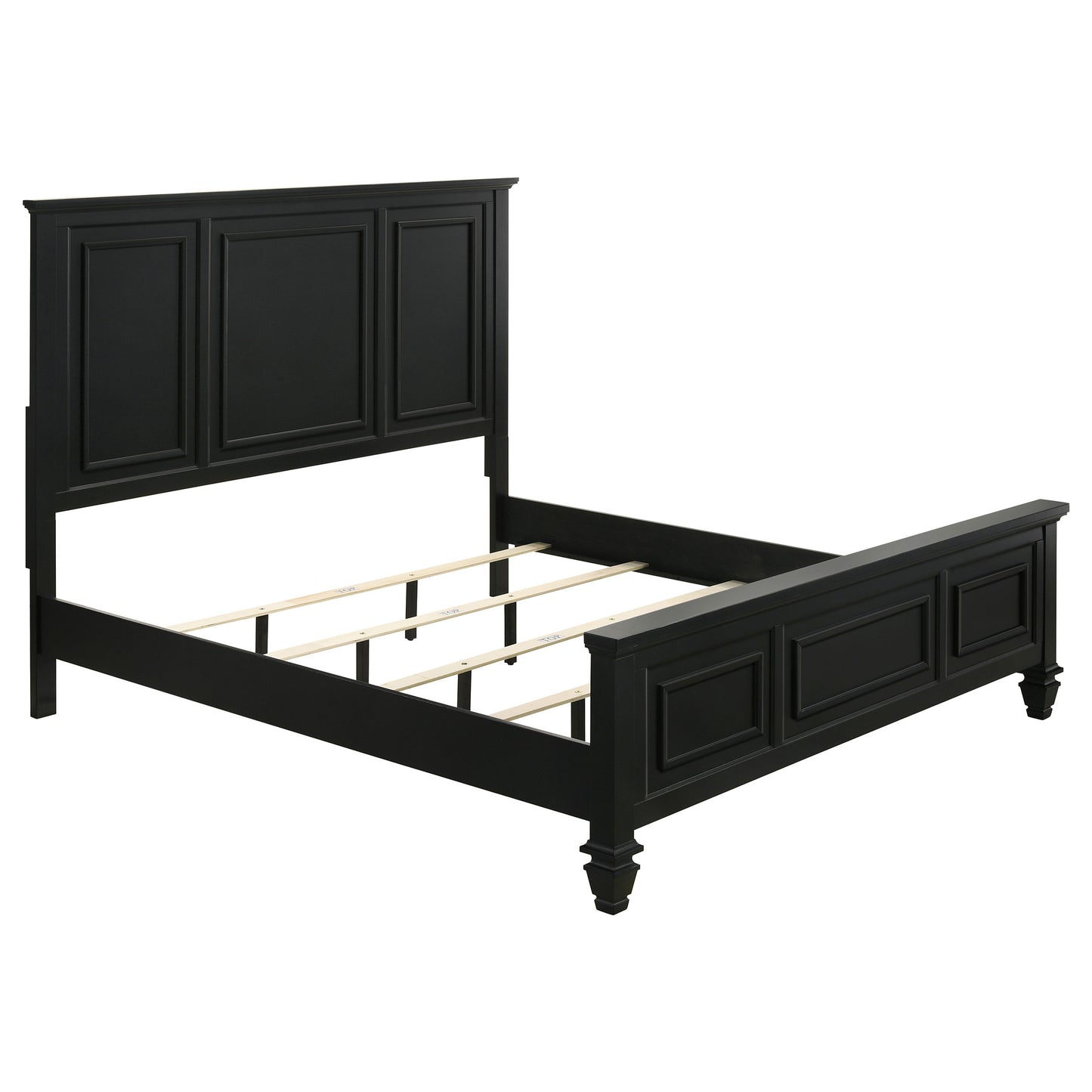 Sandy Beach Wood Queen Panel Bed Black