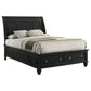 Sandy Beach Wood Eastern King Storage Panel Bed Black